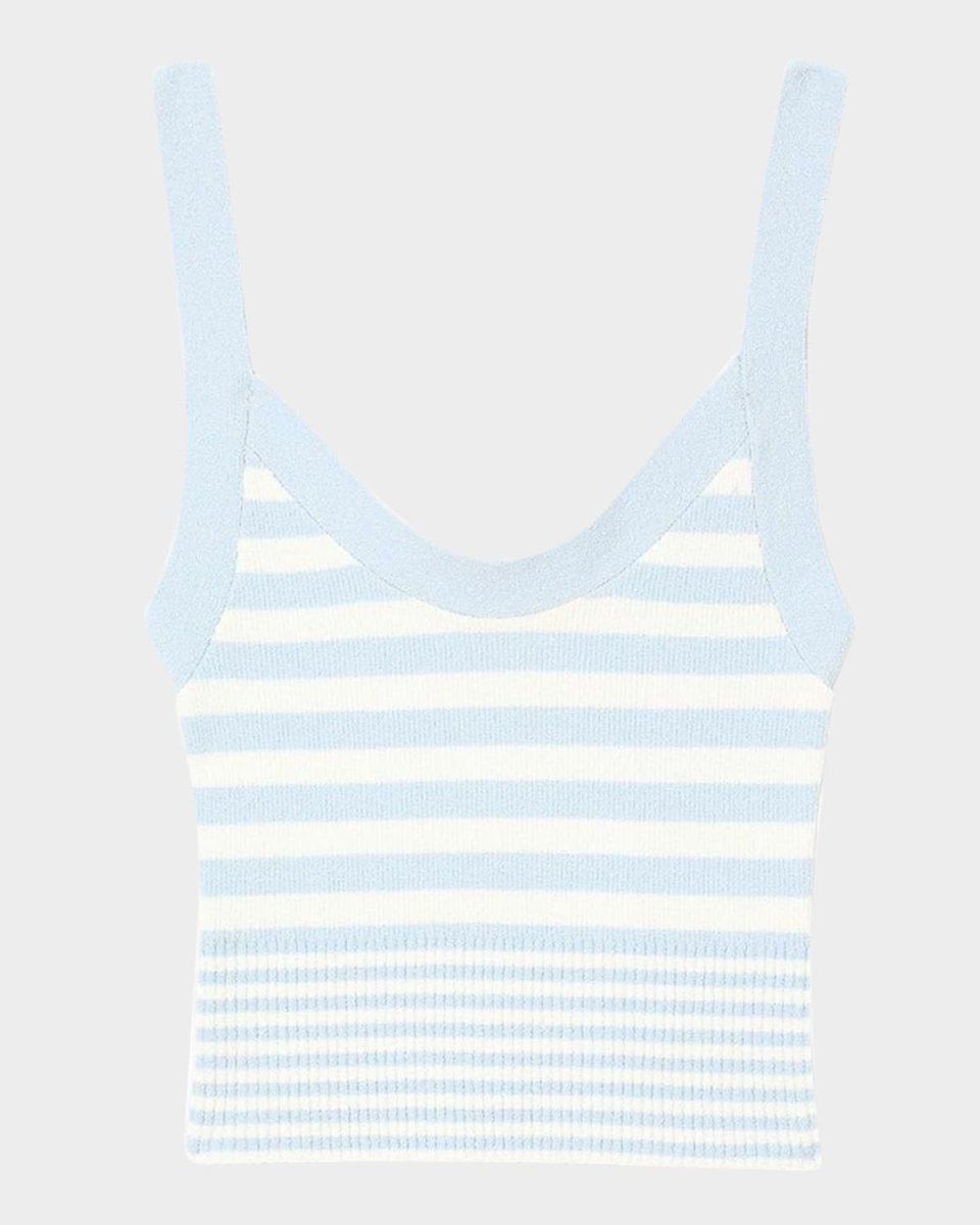 Bordeaux Striped Knit Tank Top